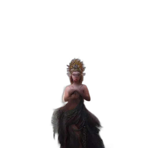 creature, staff, crown, dress transparent PNG cut-out