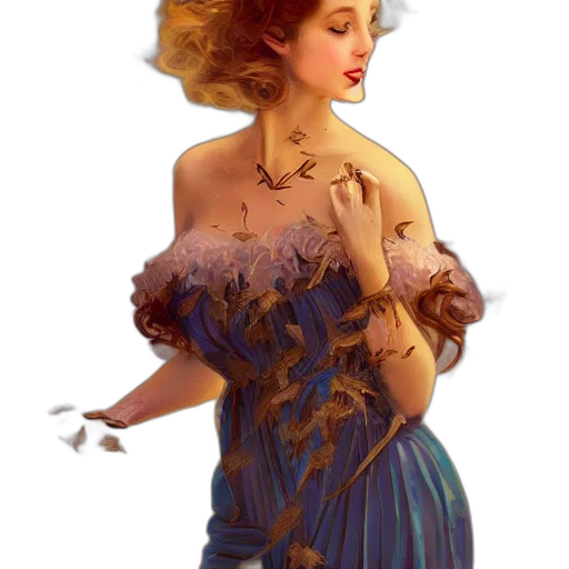 dress, crown, jewelry, fantasy art transparent PNG cut-out