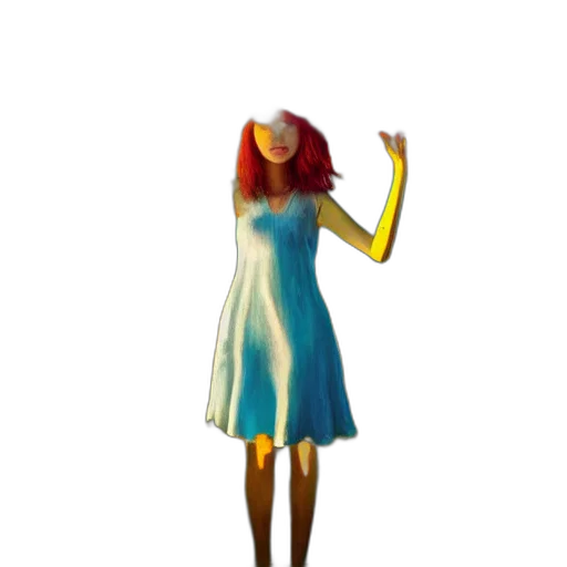 dress, robot, creature, staff transparent PNG cut-out