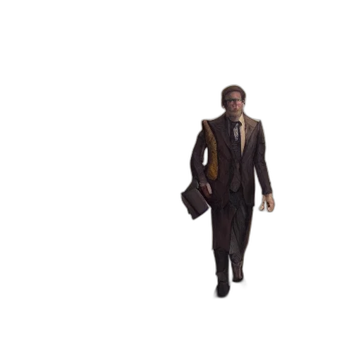 jacket, staff, robot, creature transparent PNG cut-out