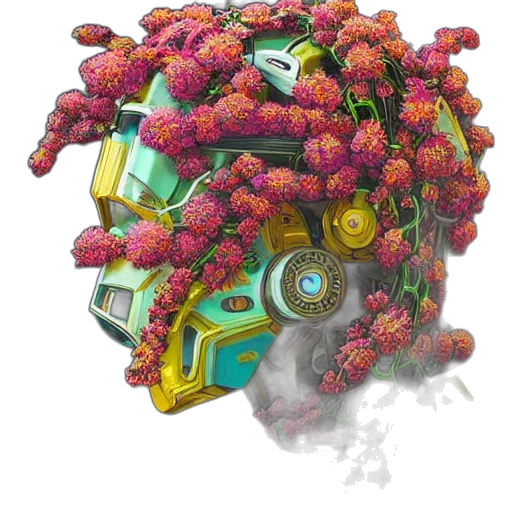 robot, crown, jewelry, flower transparent PNG cut-out