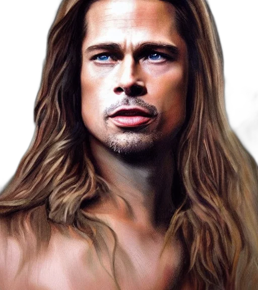 hair, face, photorealistic, oil painting transparent PNG cut-out