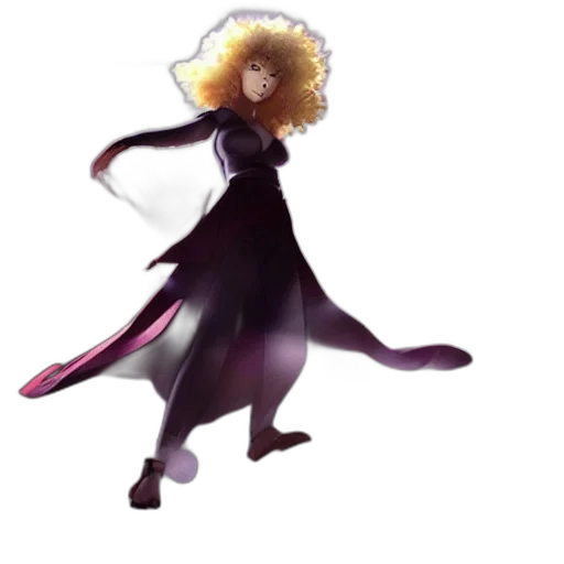 staff, dress, hair, creature transparent PNG cut-out