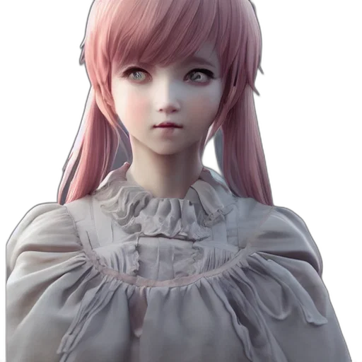 face, dress, 3d render, concept art transparent PNG cut-out