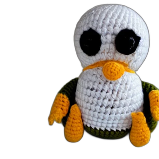 pixel art, 3d render, crocheted, penguin transparent PNG cut-out