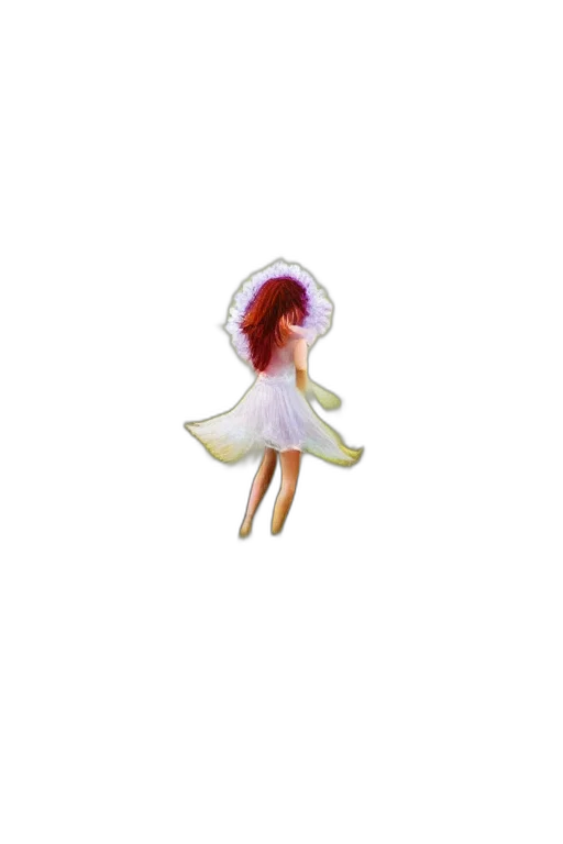 dress, hat, creature, hair transparent PNG cut-out