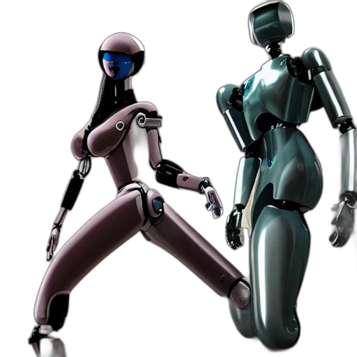 robot, concept art, 3d render, cyberpunk transparent PNG cut-out