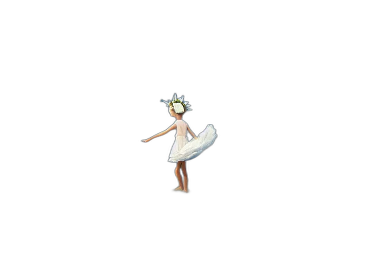 staff, dress, hat, flower transparent PNG cut-out