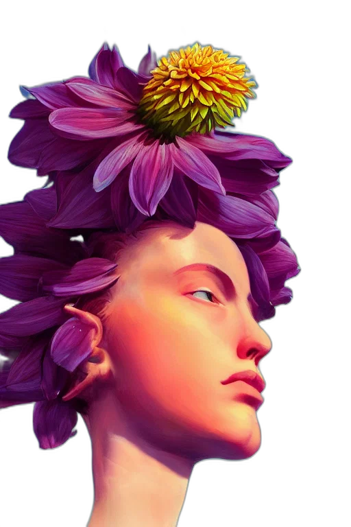 crown, flower, face, jewelry transparent PNG cut-out