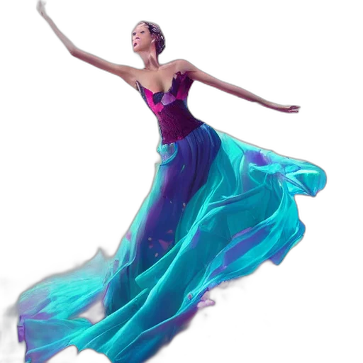 dress, concept art, photorealistic, oil painting transparent PNG cut-out