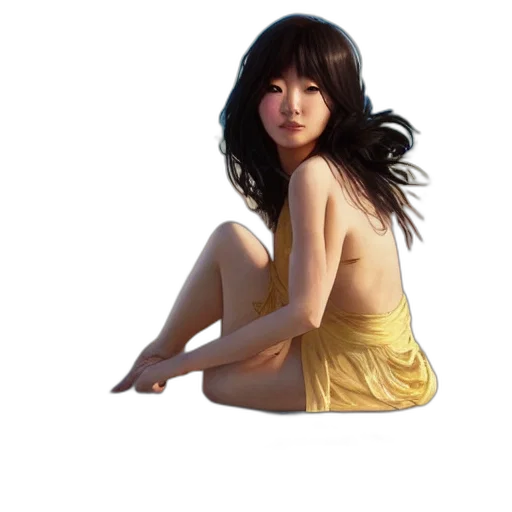 dress, jewelry, hair, face transparent PNG cut-out