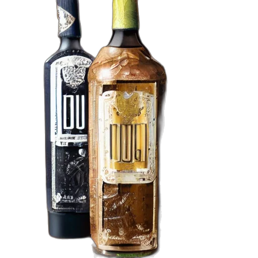 bottle, liqueur, modern, design transparent PNG cut-out
