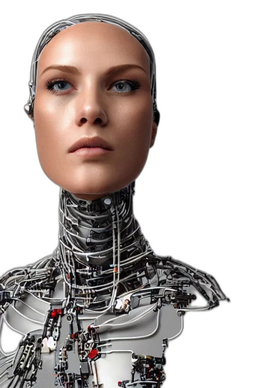 robot, cyberpunk, 3d render, human transparent PNG cut-out