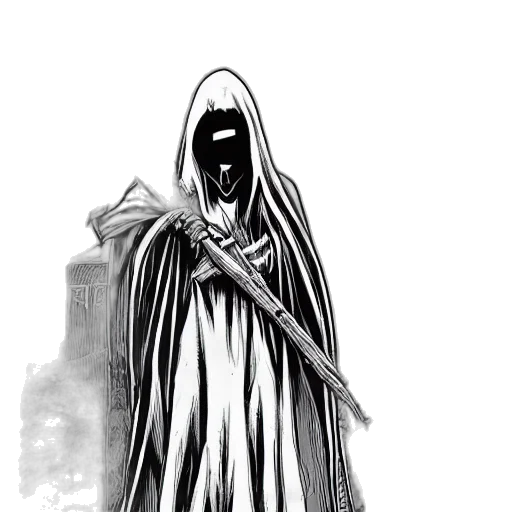 mask, creature, staff, dress transparent PNG cut-out
