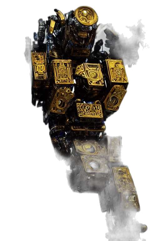 robot, weapon, crown, jacket transparent PNG cut-out
