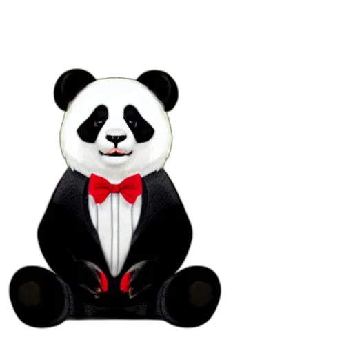 3d render, concept art, portrait, panda transparent PNG cut-out