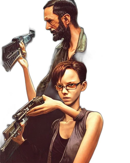weapon, comic book art, concept art, pixel art transparent PNG cut-out