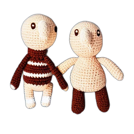 pixel art, 3d render, crocheted, plush transparent PNG cut-out