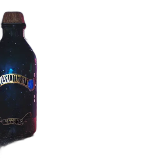 bottle, crown, 3d render, glass transparent PNG cut-out