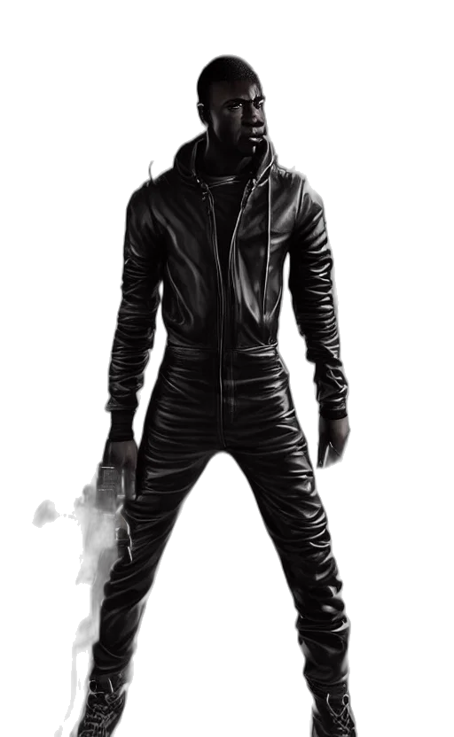 jacket, mask, staff, face transparent PNG cut-out