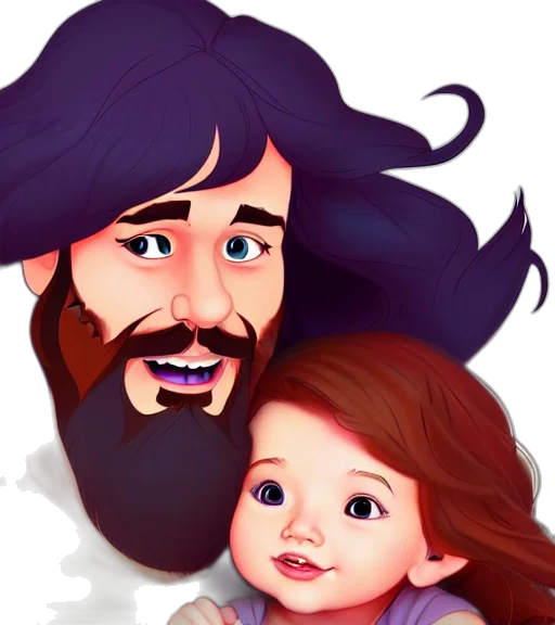 hair, face, cartoon, photorealistic transparent PNG cut-out