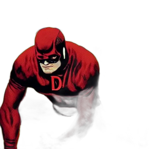 comic book art, concept art, red, daredevil transparent PNG cut-out