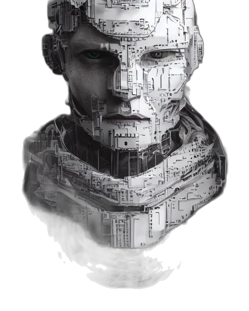 face, mask, robot, cyberpunk transparent PNG cut-out