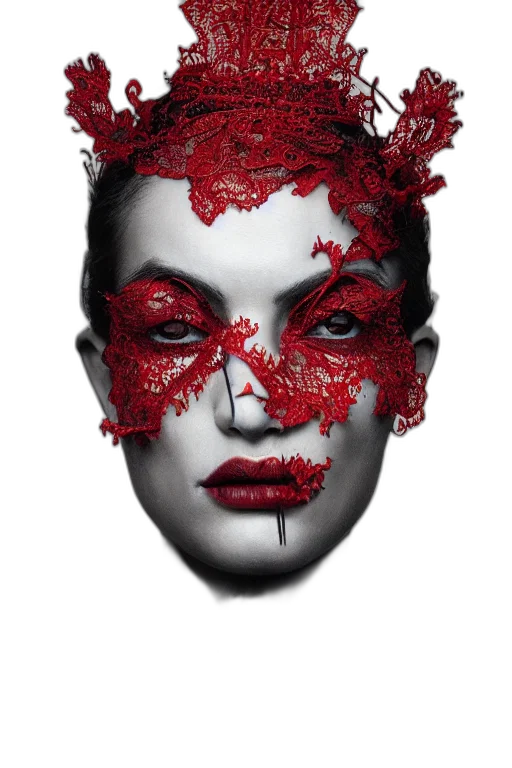 mask, face, crown, photorealistic transparent PNG cut-out