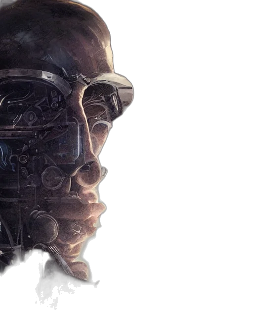 robot, face, cyberpunk, concept art transparent PNG cut-out
