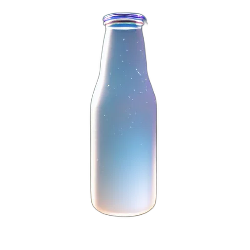 bottle, food, vaporwave, 3d render transparent PNG cut-out