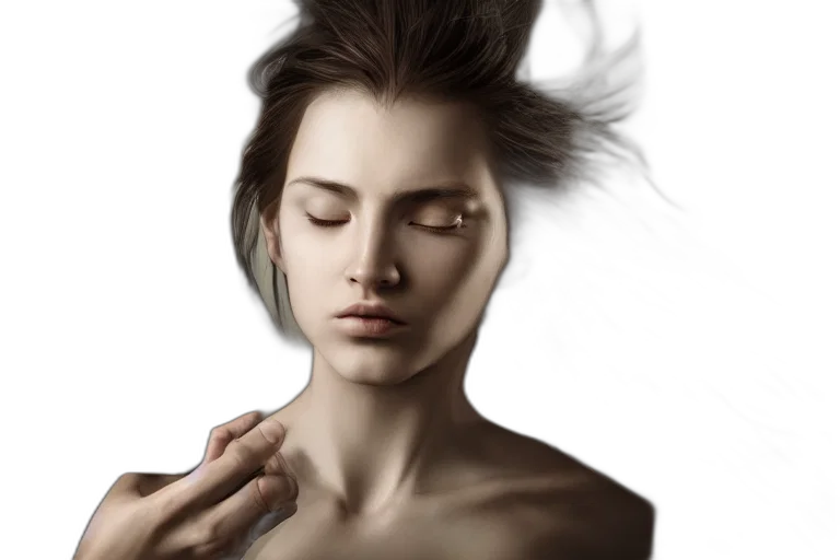 face, hair, mask, jewelry transparent PNG cut-out