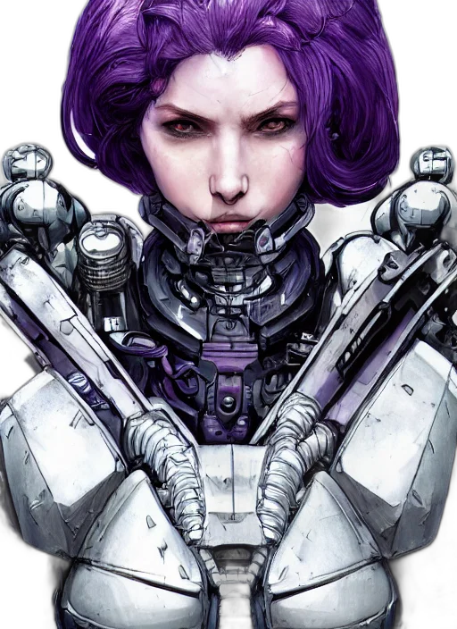 robot, face, cyberpunk, comic book art transparent PNG cut-out