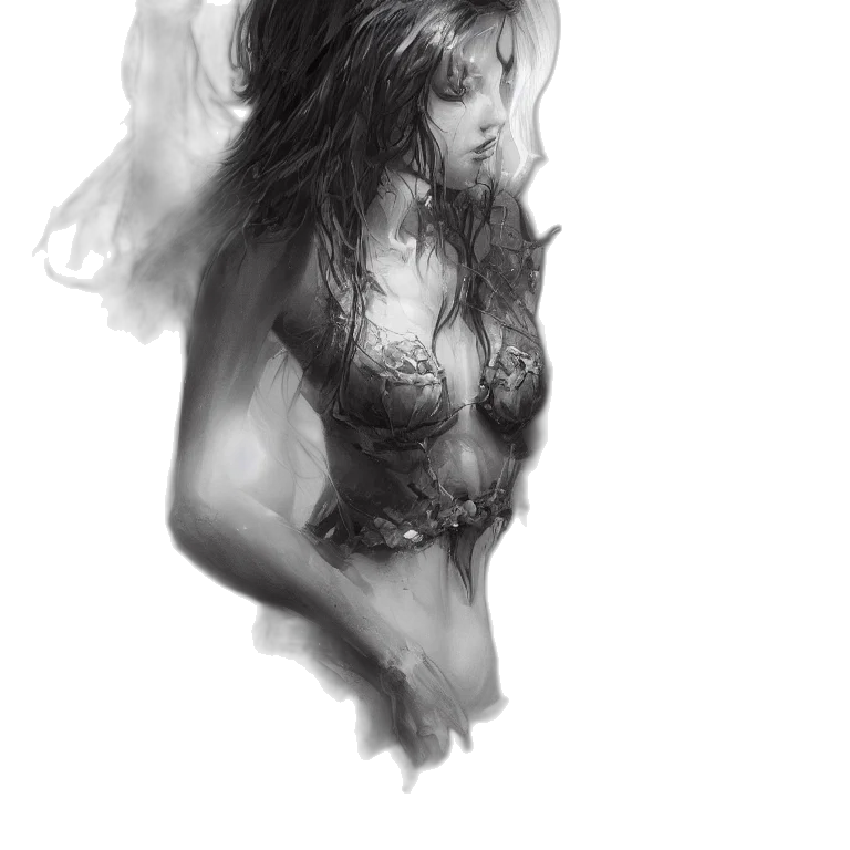 dress, photorealistic, fantasy art, pencil sketch transparent PNG cut-out