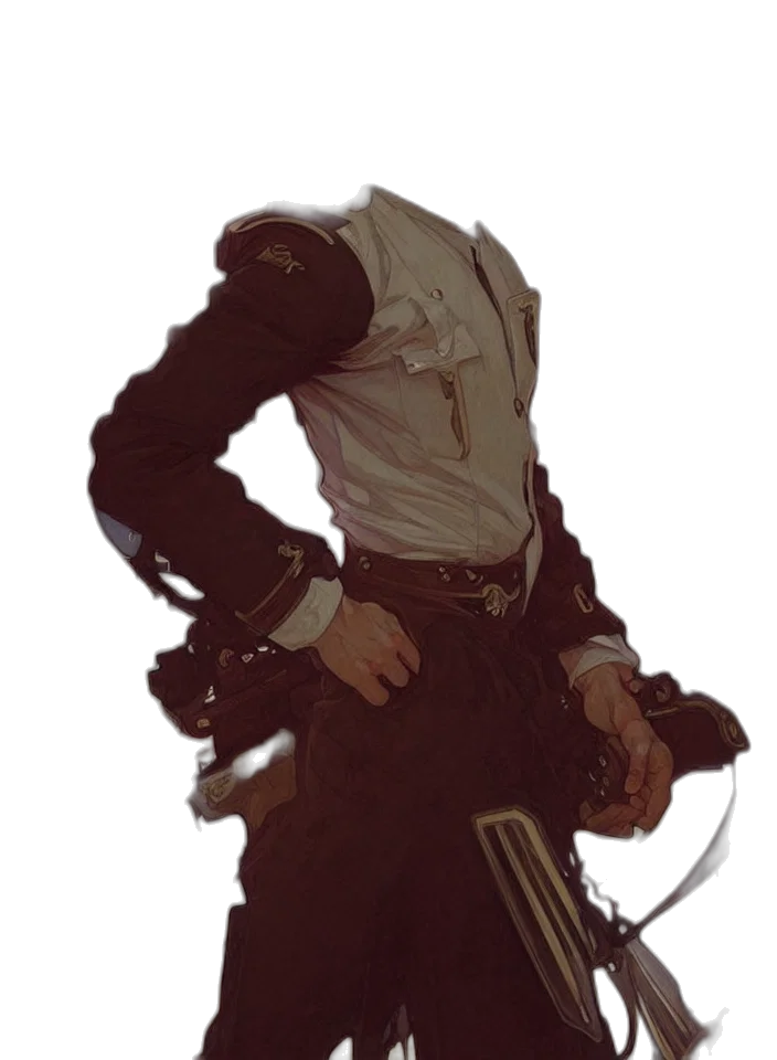 staff, jacket, mask, sword transparent PNG cut-out