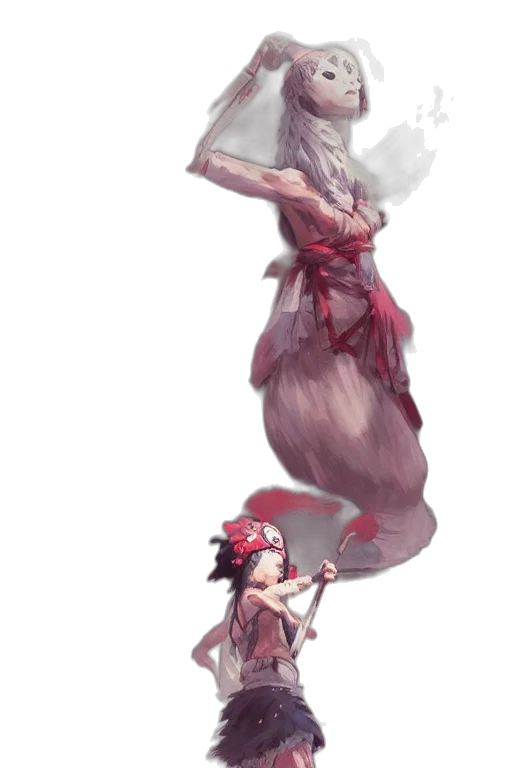 dragon, staff, dress, weapon transparent PNG cut-out