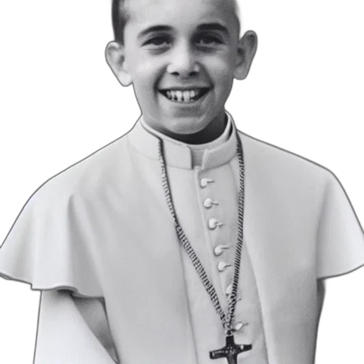 photorealistic, cartoon, pope, francis transparent PNG cut-out