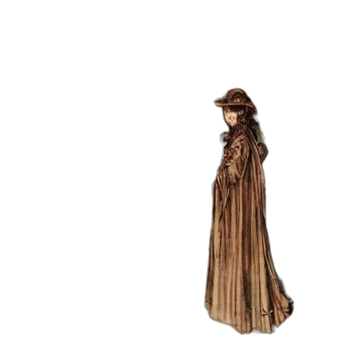 dress, hat, staff, hair transparent PNG cut-out