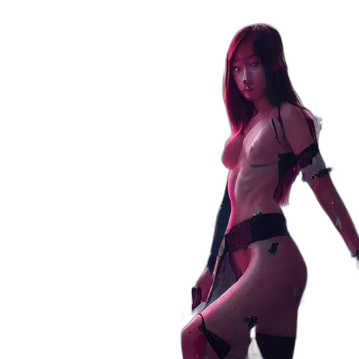 cyberpunk, concept art, 3d render, fantasy art transparent PNG cut-out