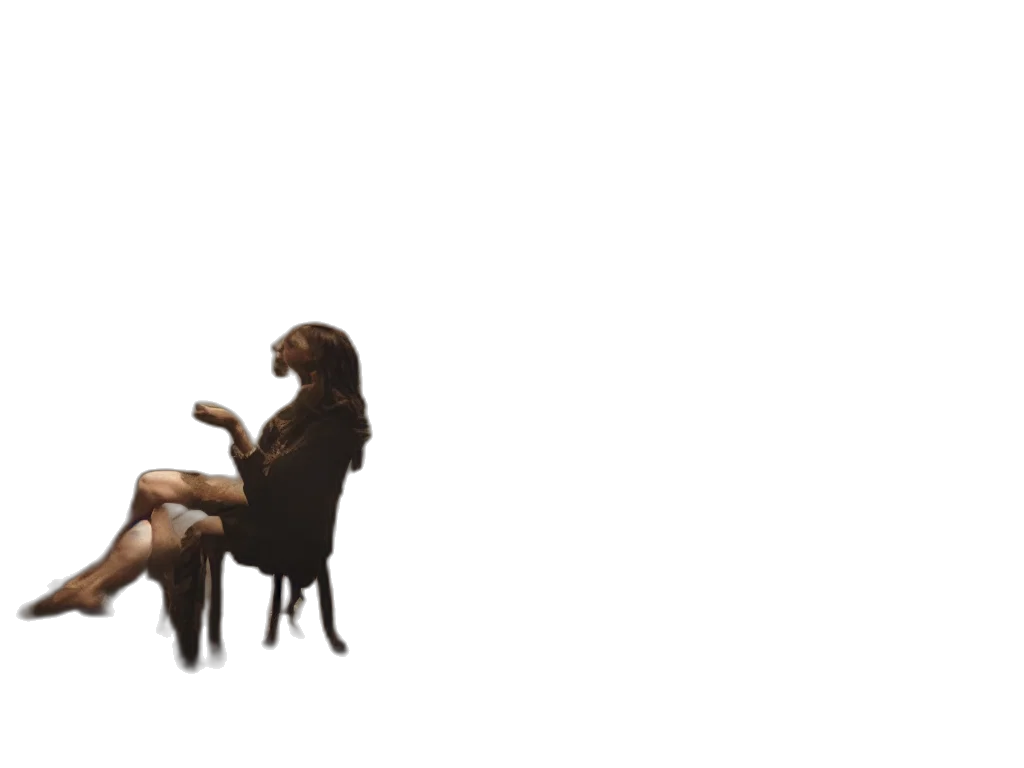 furniture, dress, shoes, hair transparent PNG cut-out