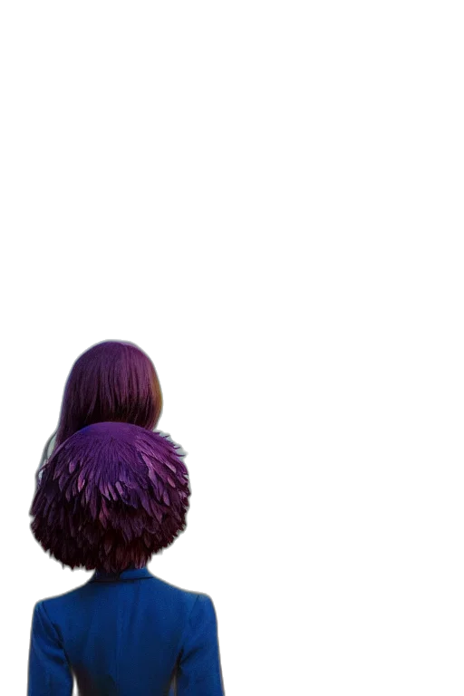 hair, dress, jacket, creature transparent PNG cut-out