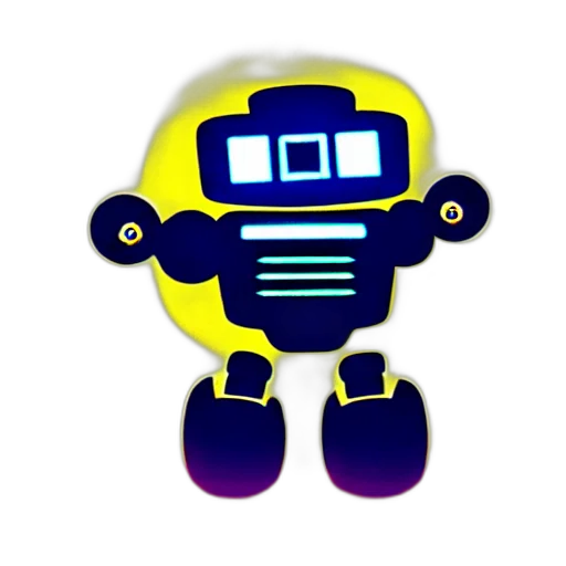 robot, staff, 3d render, pixel art transparent PNG cut-out