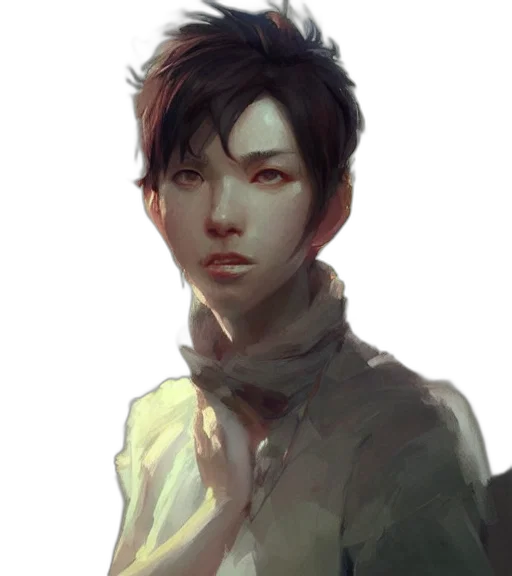 face, staff, jacket, robot transparent PNG cut-out