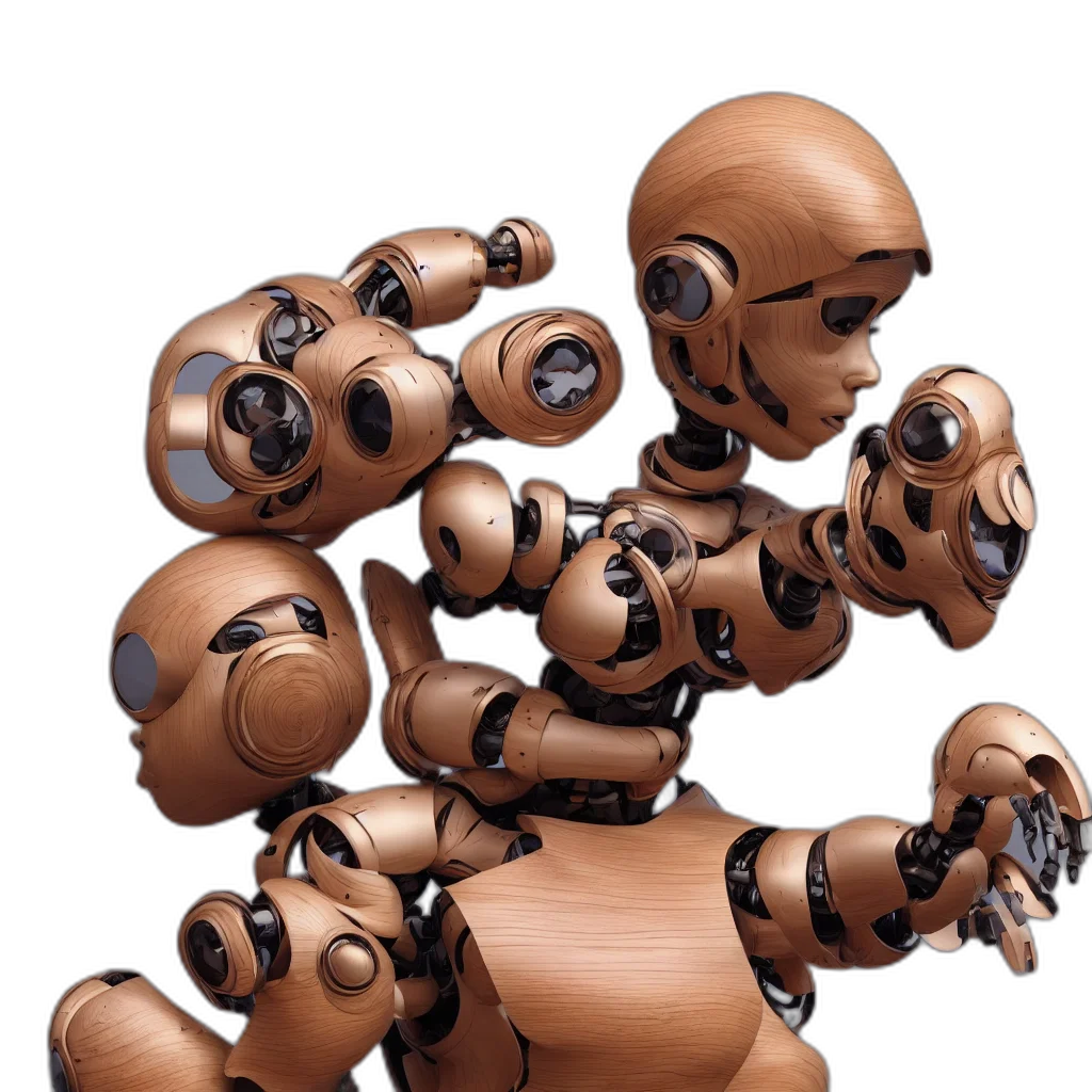 robot, concept art, 3d render, cyberpunk transparent PNG cut-out