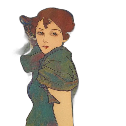 dress, face, watercolor, pixel art transparent PNG cut-out