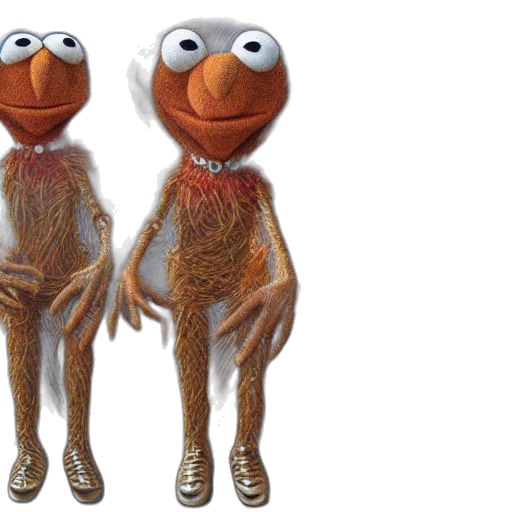 3d render, concept art, muppets, designed transparent PNG cut-out