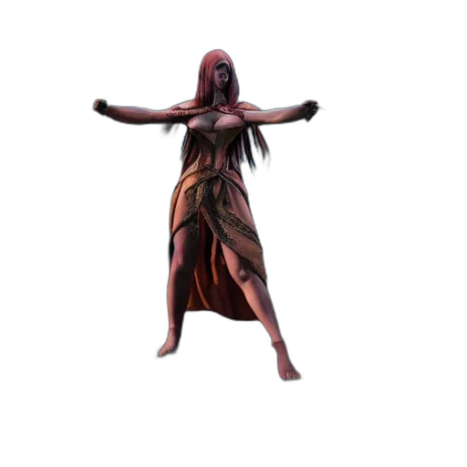 dress, creature, staff, animal transparent PNG cut-out