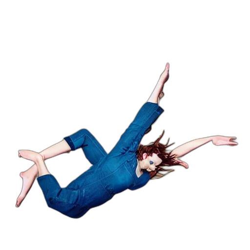 jacket, creature, hair, staff transparent PNG cut-out