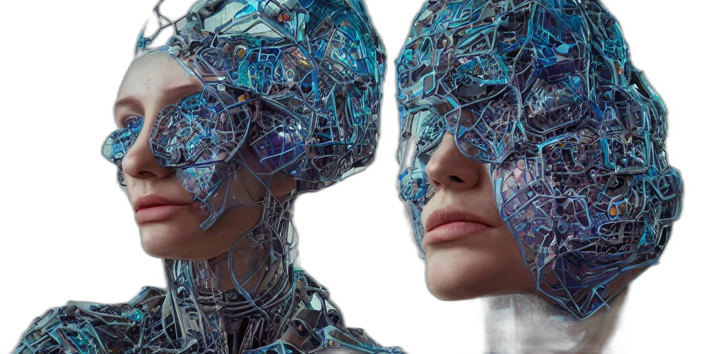 robot, mask, face, cyberpunk transparent PNG cut-out