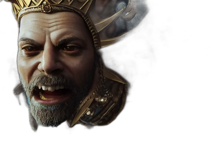 face, crown, sword, staff transparent PNG cut-out