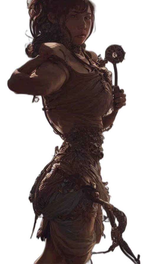 staff, dress, weapon, creature transparent PNG cut-out